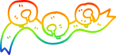 gökkuşağı gradyan çizgi çizimi bir insan tarafından çizilmiş xmas çanları