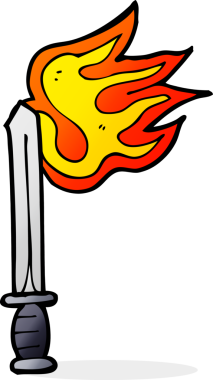 Bir insan tarafından çizilmiş bir kılıç.