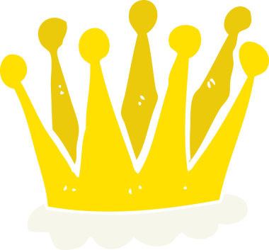 Bir insan tarafından çizilen tacın düz renk çizimi