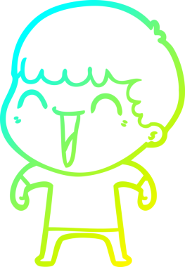 Bir insan tarafından çizilmiş mutlu bir adamın soğuk çizgi çizimi.