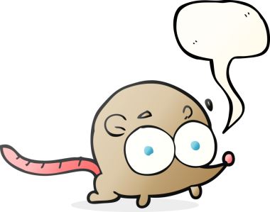 Bir insan tarafından çizilmiş serbest konuşma balonu çizgi film faresi