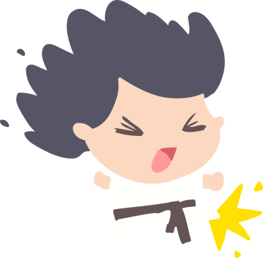 Bir insan tarafından çizilmiş karate şampiyonu.