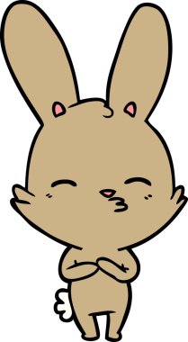 Bir insan tarafından çizilmiş meraklı tavşan çizgi filmi.