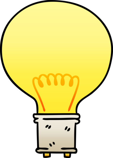 bir insan tarafından çizilmiş gölgelenmiş garip çizgi film ampulü