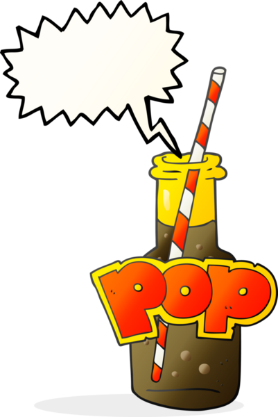 Bir insan tarafından çizilmiş serbest konuşma balonu karikatürü köpüklü içecek şişesi.