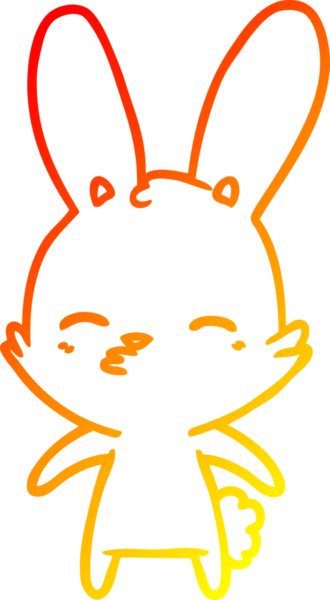 Bir insan tarafından çizilmiş meraklı bir tavşan çizgi filmi.