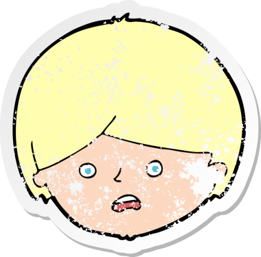 Bir insan tarafından çizilmiş mutsuz bir çocuk çizgi filminin gerilimli yapıştırması.