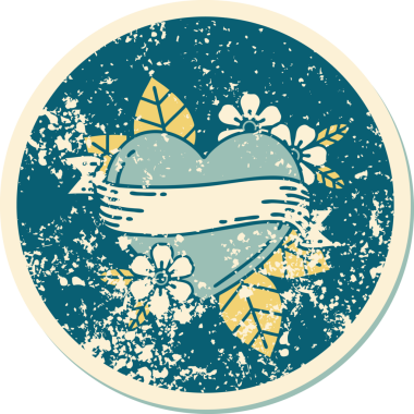 Bir insan tarafından çizilmiş kalp ve bayrağın sembolik depresif dövme şekli