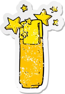 Bir insan tarafından çizilmiş bir karikatür kaleminin gerilimli çıkartması.