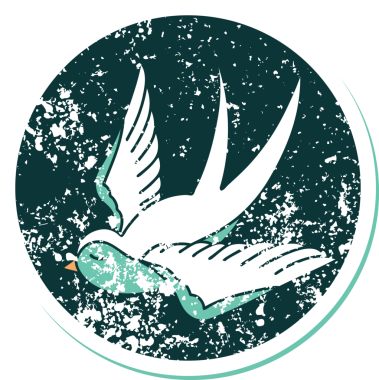 Bir insan tarafından çizilmiş bir kırlangıcın sembolik dövmesi.