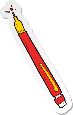 Bir insan tarafından çizilmiş karikatür kalemi çıkartması.