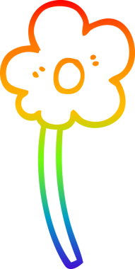 gökkuşağı gradyan çizimi bir insan tarafından çizilmiş bir karikatür çiçeği