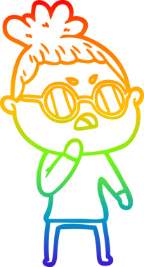 Gökkuşağı gradyan çizimi bir insan tarafından çizilmiş bir çizgi film.