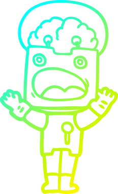 Bir insan tarafından çizilmiş soğuk gradyan robot çizimi