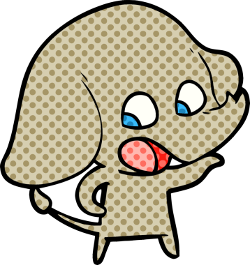 Bir insan tarafından çizilmiş şirin bir fil.