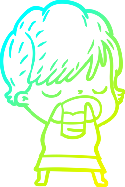 Bir insan tarafından çizilmiş bir karikatür kadın çizimi.