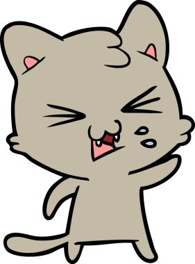 Bir insan tarafından çizilmiş kedi tıslaması.