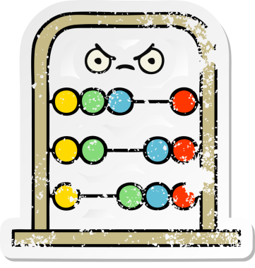 Bir insan tarafından çizilmiş şirin bir abaküsün sıkıntılı çıkartması.