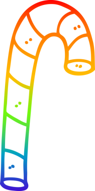 Bir insan tarafından çizilmiş pembe şeker kamışının çizimi.