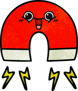 Bir insan tarafından çizilmiş mıknatısın grunge desen karikatürü