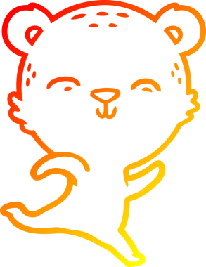 Bir insan tarafından çizilmiş mutlu çizgi film ayısının sıcak çizgi çizimi