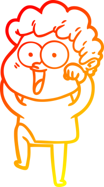 Bir insan tarafından çizilmiş mutlu bir adamın çizgi çizimi.