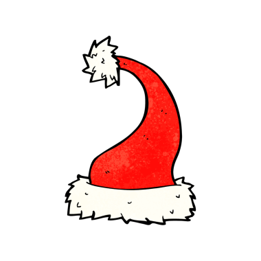 Bir insan tarafından çizilmiş Noel Baba şapkası.