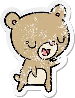 Bir insan tarafından çizilmiş karikatür ayısının sıkıntılı çıkartması.