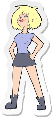 Bir insan tarafından çizilmiş yetenekli bir karikatür çıkartması.