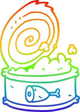 gökkuşağı gradyan çizgi çizimi bir insan tarafından çizilmiş konserve yiyecek