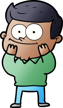 Bir insan tarafından çizilmiş mutlu bir adam.