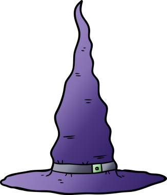 Bir insan tarafından çizilmiş cadı şapkası.