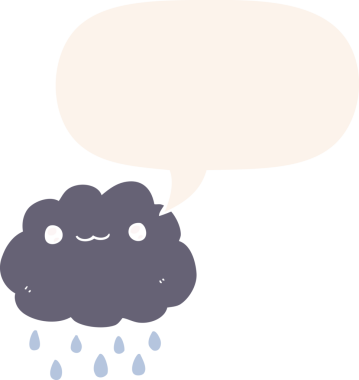 bir insan tarafından çizilmiş retro tarzı konuşma baloncuklu çizgi film bulutu