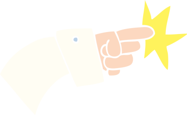 Bir insan tarafından çizilmiş düz renk çizim el simgesi