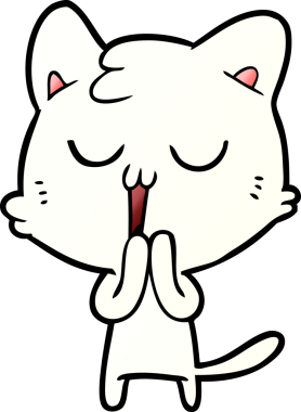 Bir insan tarafından çizilmiş çizgi film kedisi.