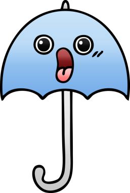 Bir insan tarafından çizilmiş gölgelenmiş şemsiye karikatürü