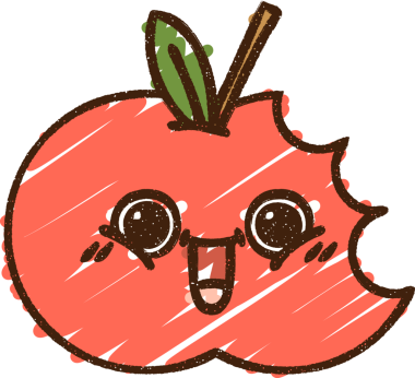 Bir insan tarafından çizilen meyve tebeşiri.