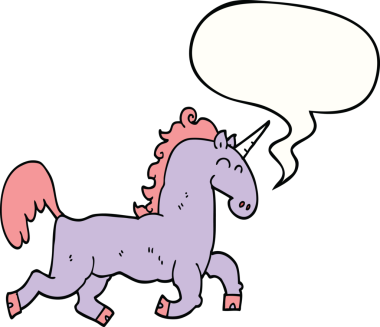 Bir insan tarafından çizilmiş tek boynuzlu at.