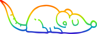 gökkuşağı gradyan çizgi çizimi bir insan tarafından çizilmiş barışçıl fare