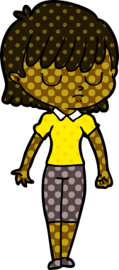 Bir insan tarafından çizilmiş karikatür kadın.