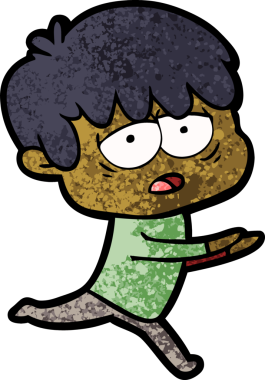 Bir insan tarafından çizilmiş bitkin çocuk çizgi filmi.