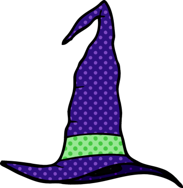 Bir insan tarafından çizilmiş karalama cadı şapkası.