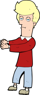 Çizgi filmdeki sıkılmış adam bir insan tarafından çizilmiş.