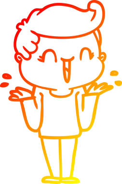 Bir insan tarafından çizilmiş gülen bir çizgi film karakteri çizimi