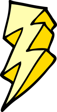 Bir insan tarafından çizilmiş karalama yıldırımı.