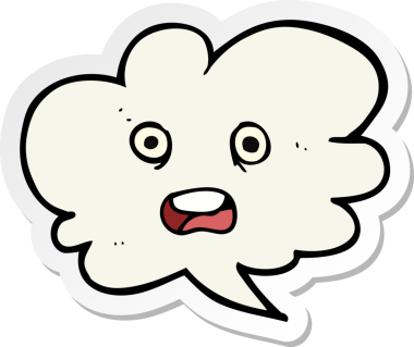 Bir insan tarafından çizilmiş, şok edici bir konuşma baloncuğunun çıkartması.