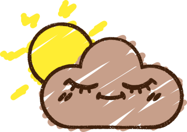 Bir insan tarafından çizilen Bulut ve Güneş Tebeşiri