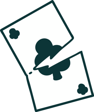 Bir insan tarafından çizilmiş yırtık bir kartın ikonik dövme şekli