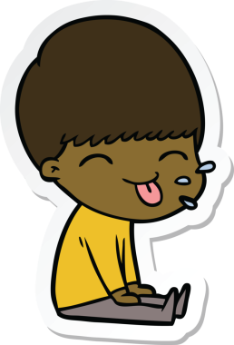 Bir insan tarafından çizilmiş bir çizgi film karakterinin çıkartması.