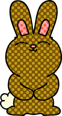 Bir insan tarafından çizilmiş tuhaf çizgi film tavşanı.